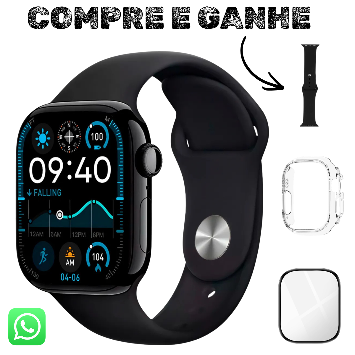 Watch 11 Mini Preto 42mm 2026 WhatsApp