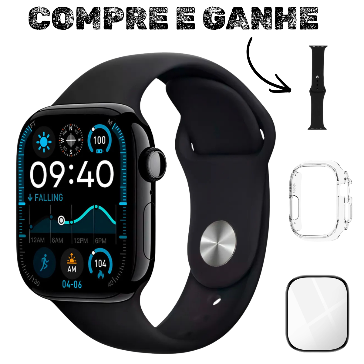 Smartwatch S12 Pro 46mm Preto